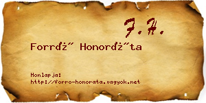 Forró Honoráta névjegykártya